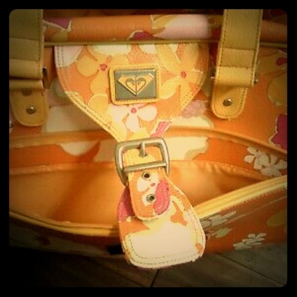 Roxy orange sherbert floral print rolling duffle w - Picture 1 of 8